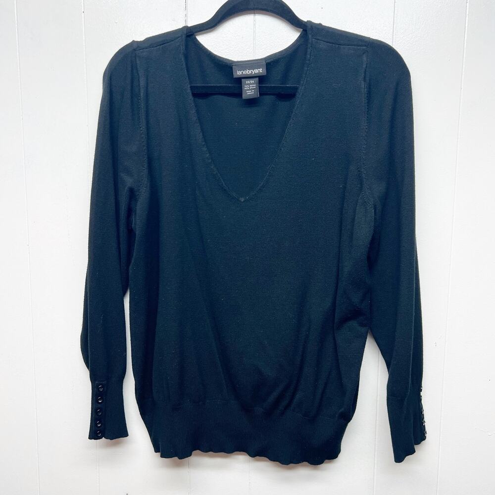 Lane Bryant Black Knit Pullover Women's Sweater Size 22/24